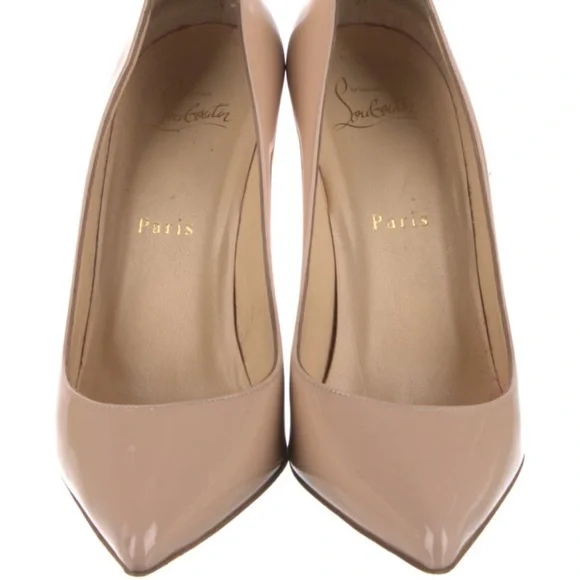 Christian Louboutin Nude Patent Leather Pump Heels - Picture 4 of 15